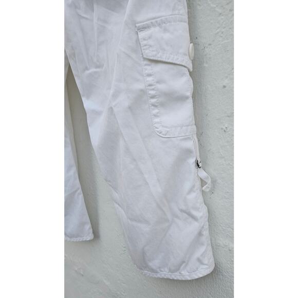 Caslon Womens Capri Pants 4 Small White Cargo Bermuda Cotton Pockets Cropped - Picture 6 of 14